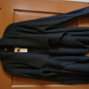 APT 9-Black Wool blend open front Asymmetrical sweater Size XL. NWT.